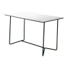Table High Tech rectangulaire, Blanc stratifié compact-noir