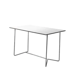 Table High Tech rectangulaire, Blanc-structure en acier avec galvanisation à chaud