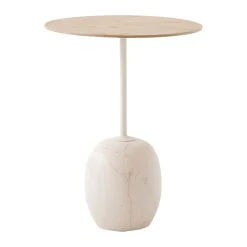 Table Lato LN8, Lacquered oak-Crema diva marble