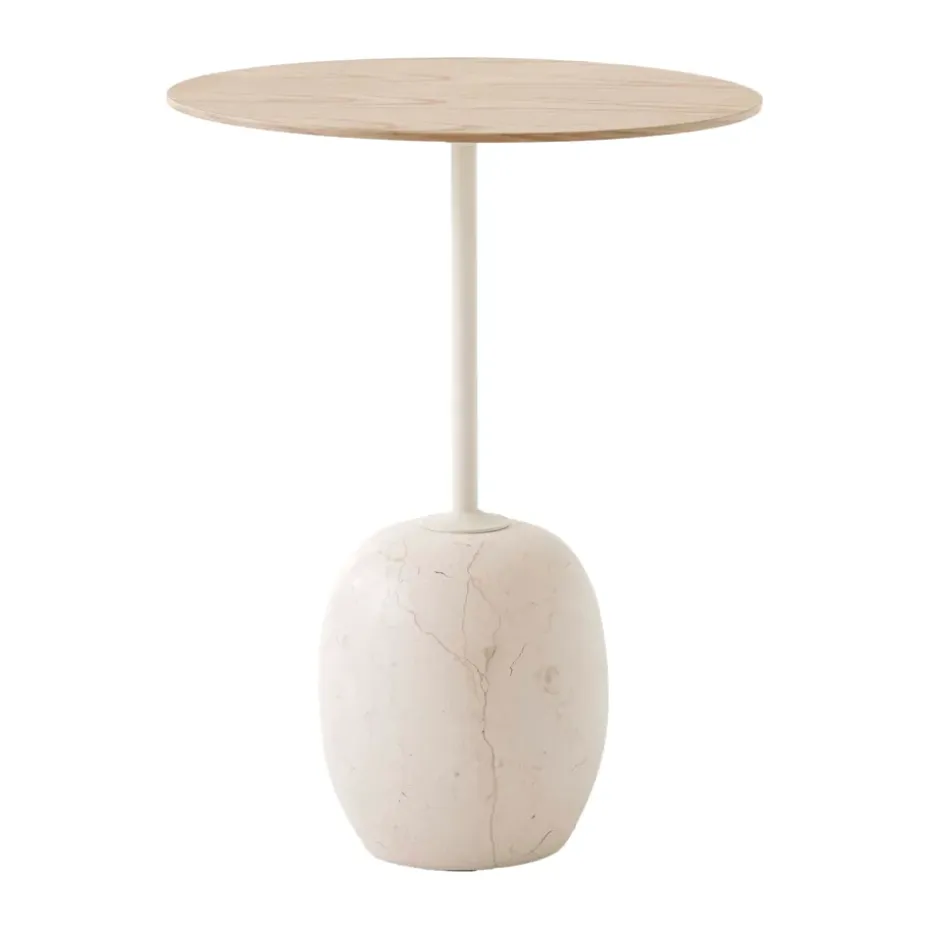 Table Lato LN8, Lacquered oak-Crema diva marble
