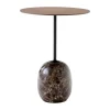 Table Lato LN8, Lacquered walnut-Emperador marble