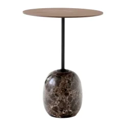 Table Lato LN8, Lacquered walnut-Emperador marble