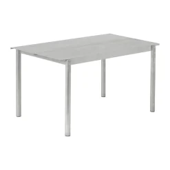 Table Linear steel table 140x75 cm, Warm galvanized steel