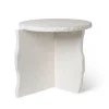 Table Mineral Sculptural Ø52 cm, Bianco Curia