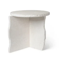 Table Mineral Sculptural Ø52 cm, Bianco Curia
