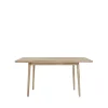 Table Miss Holly 175x100 + 2 rallonges 2x50 cm, chêne laqué mat clair