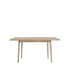 Table Miss Holly 175x82 + 1 rallonge 50 cm, chêne huilé blanc