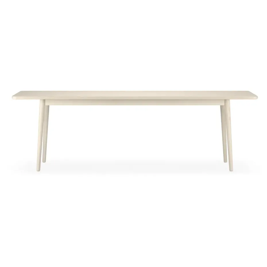 Table Miss Holly 235x100 cm, Bouleau huilé blanc, 1 rallonge