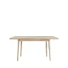 Table Miss Holly 235x82 cm, chêne laqué mat clair, 1 rallonge