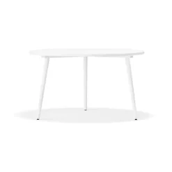 Table Miss Tailor Ø130 cm, blanc 21 couvrant, plateau fixe