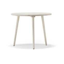 Table Miss Tailor Ø90 cm, Bouleau laqué mat clair-plateau fixe
