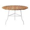 Table Pia Ø110 cm, Structure en acier laqué blanc - chêne huilé