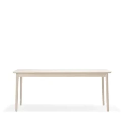 Table Prima Vista, bouleau laqué mat clair, 120 cm, 1 rallonge