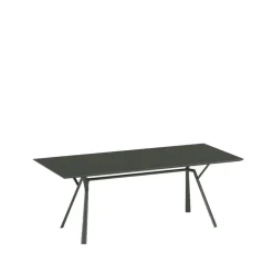 Table Radice Quadra, metallic grey, 90x200 cm
