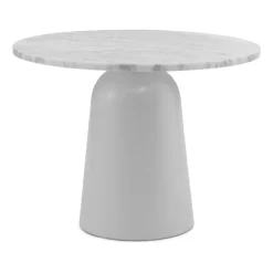 Table réglable Turn Ø55 cm, Marbre blanc