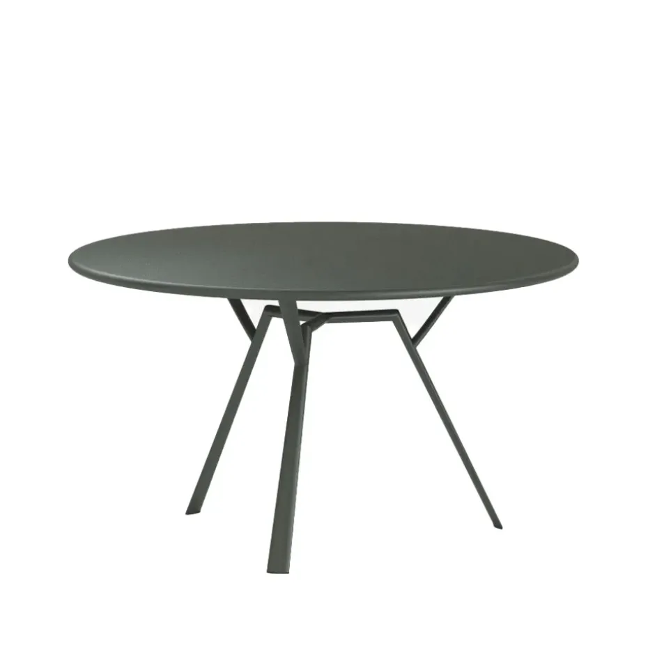 Table ronde Radice Quadra, metallic grey