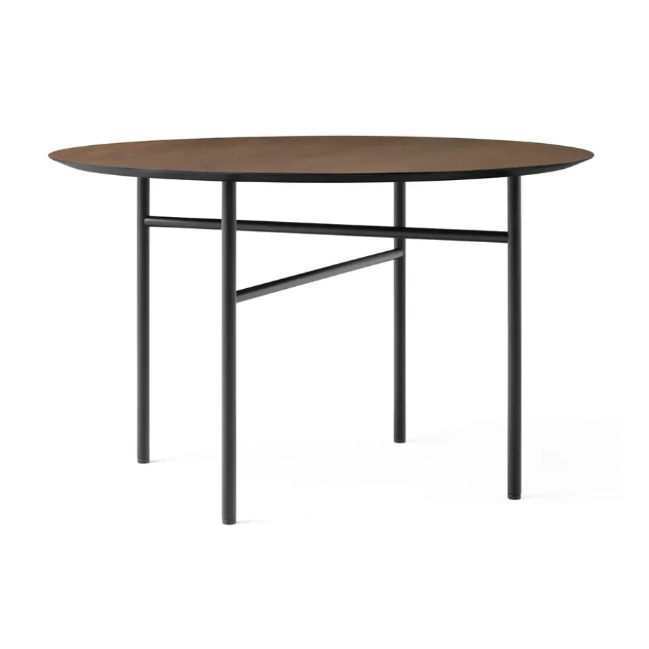 Table ronde Snaregade, Chêne teinté noir-foncé, Ø120 cm