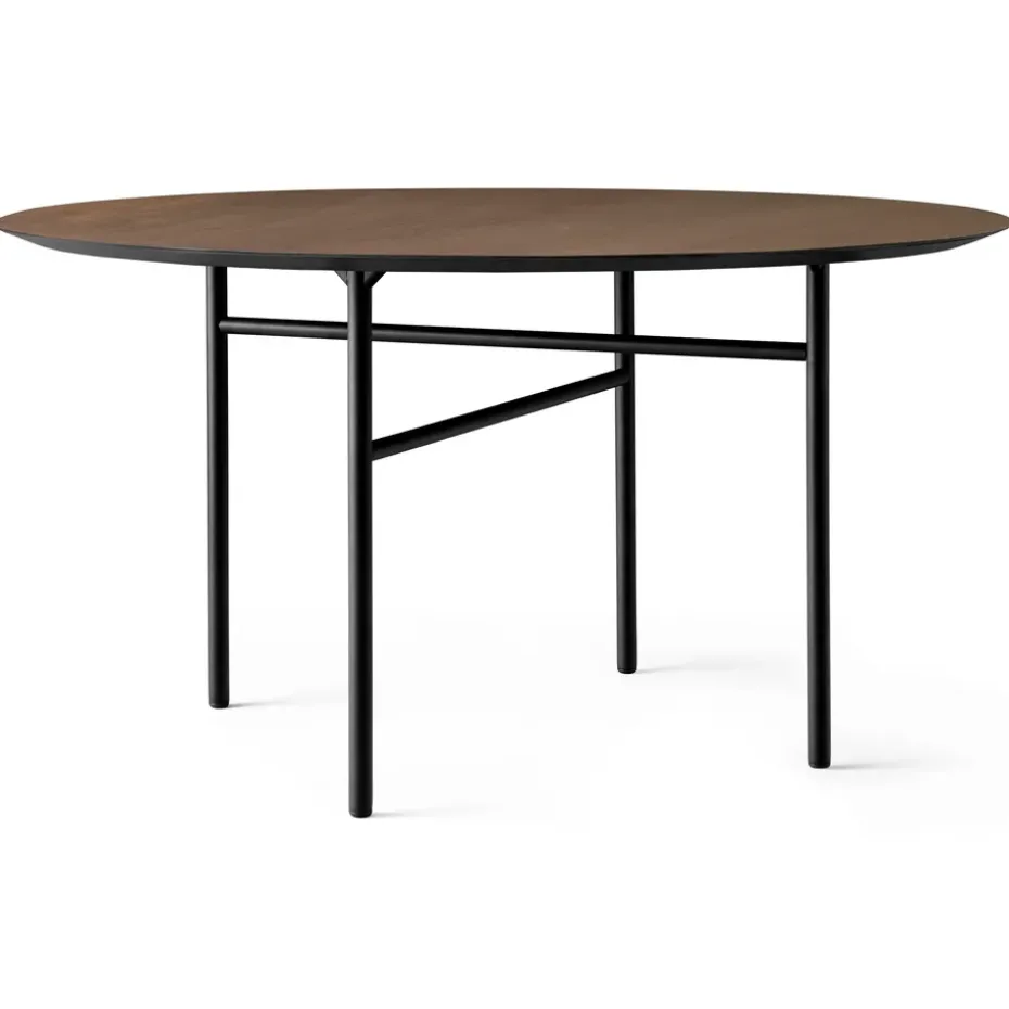 Table ronde Snaregade, Chêne teinté noir-foncé, Ø138 cm