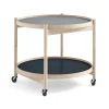 Table roulante Bølling Tray Table model 60, water, structure en hêtre non traité