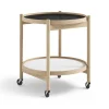 Table roulante Bølling Tray Table model 50, base, structure en chêne non traité