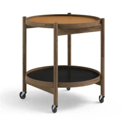 Table roulante Bølling Tray Table model 50, clay, structure en chêne huilé fumé
