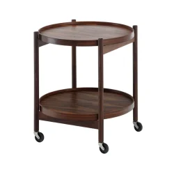 Table roulante Bølling Tray Table model 50, placage en noyer, structure en noyer huilé