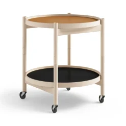 Table roulante Bølling Tray Table model 50, clay, structure en hêtre non traité