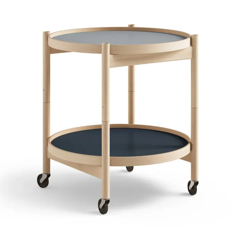 Table roulante Bølling Tray Table model 50, water, structure en hêtre huilé