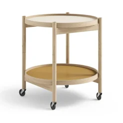 Table roulante Bølling Tray Table model 50, sunny, structure en chêne non traité