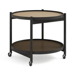 Table roulante Bølling Tray Table model 60, earth, structure en chêne laqué noir