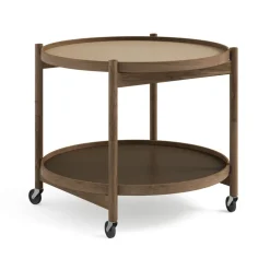 Table roulante Bølling Tray Table model 60, earth, structure en chêne huilé fumé