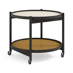 Table roulante Bølling Tray Table model 60, sunny, structure en chêne laqué noir