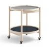Table roulante Bølling Tray Table model 50, water, structure en hêtre non traité
