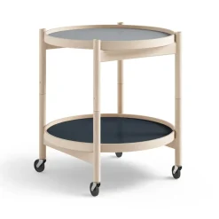 Table roulante Bølling Tray Table model 50, water, structure en hêtre non traité