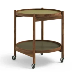 Table roulante Bølling Tray Table model 50, leaf, structure en noyer huilé