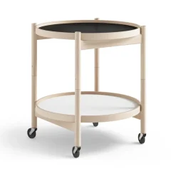 Table roulante Bølling Tray Table model 50, base, structure en hêtre non traité