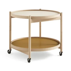 Table roulante Bølling Tray Table model 60, sunny, structure en hêtre huilé