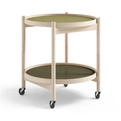 Table roulante Bølling Tray Table model 50, leaf, structure en hêtre non traité