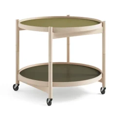 Table roulante Bølling Tray Table model 60, leaf, structure en hêtre non traité