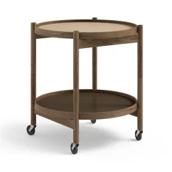 Table roulante Bølling Tray Table model 50, earth, structure en chêne huilé fumé