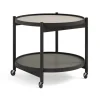 Table roulante Bølling Tray Table model 60, stone, structure en chêne laqué noir