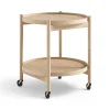 Table roulante Bølling Tray Table model 50, hêtre huilé, structure en hêtre huilé