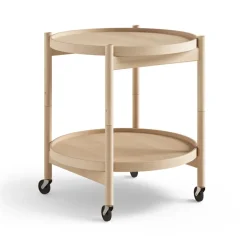 Table roulante Bølling Tray Table model 50, hêtre huilé, structure en hêtre huilé