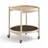 Table roulante Bølling Tray Table model 50, earth, structure en hêtre non traité