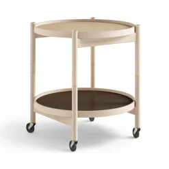 Table roulante Bølling Tray Table model 50, earth, structure en hêtre non traité