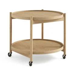 Table roulante Bølling Tray Table model 60, chêne huilé, structure en chêne huilé