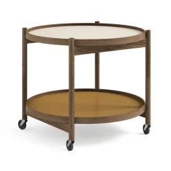 Table roulante Bølling Tray Table model 60, sunny, structure en chêne huilé fumé