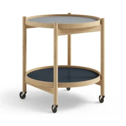 Table roulante Bølling Tray Table model 50, water, structure en chêne huilé