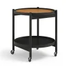 Table roulante Bølling Tray Table model 50, clay, structure en chêne laqué noir
