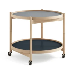 Table roulante Bølling Tray Table model 60, water, structure en hêtre huilé